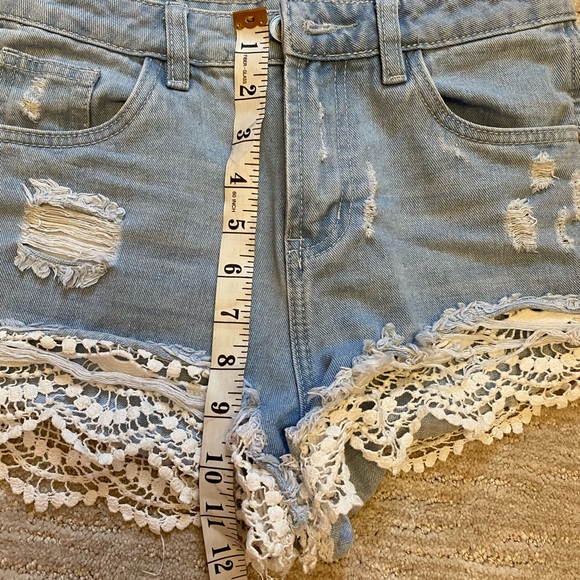 🍒3 for $12 - Streetwear Society Lace Denim Shorts - Picture 9 of 9